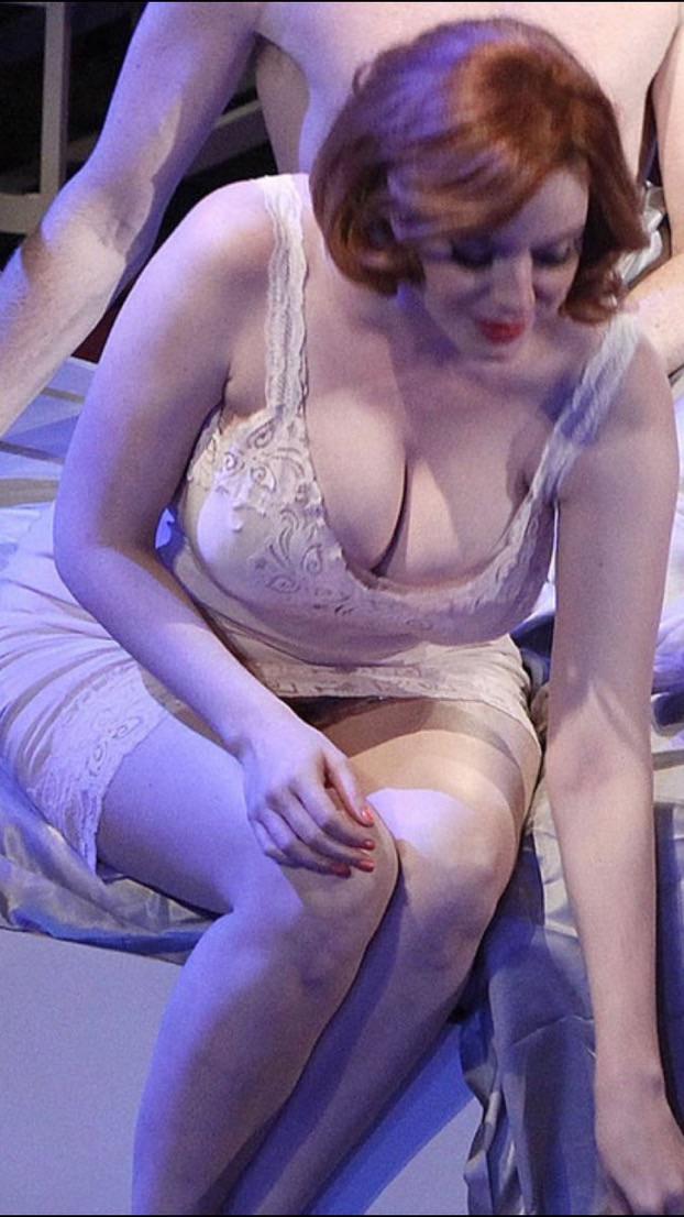 Christina Hendricks Boobs Out Cleavage and See Through Photos